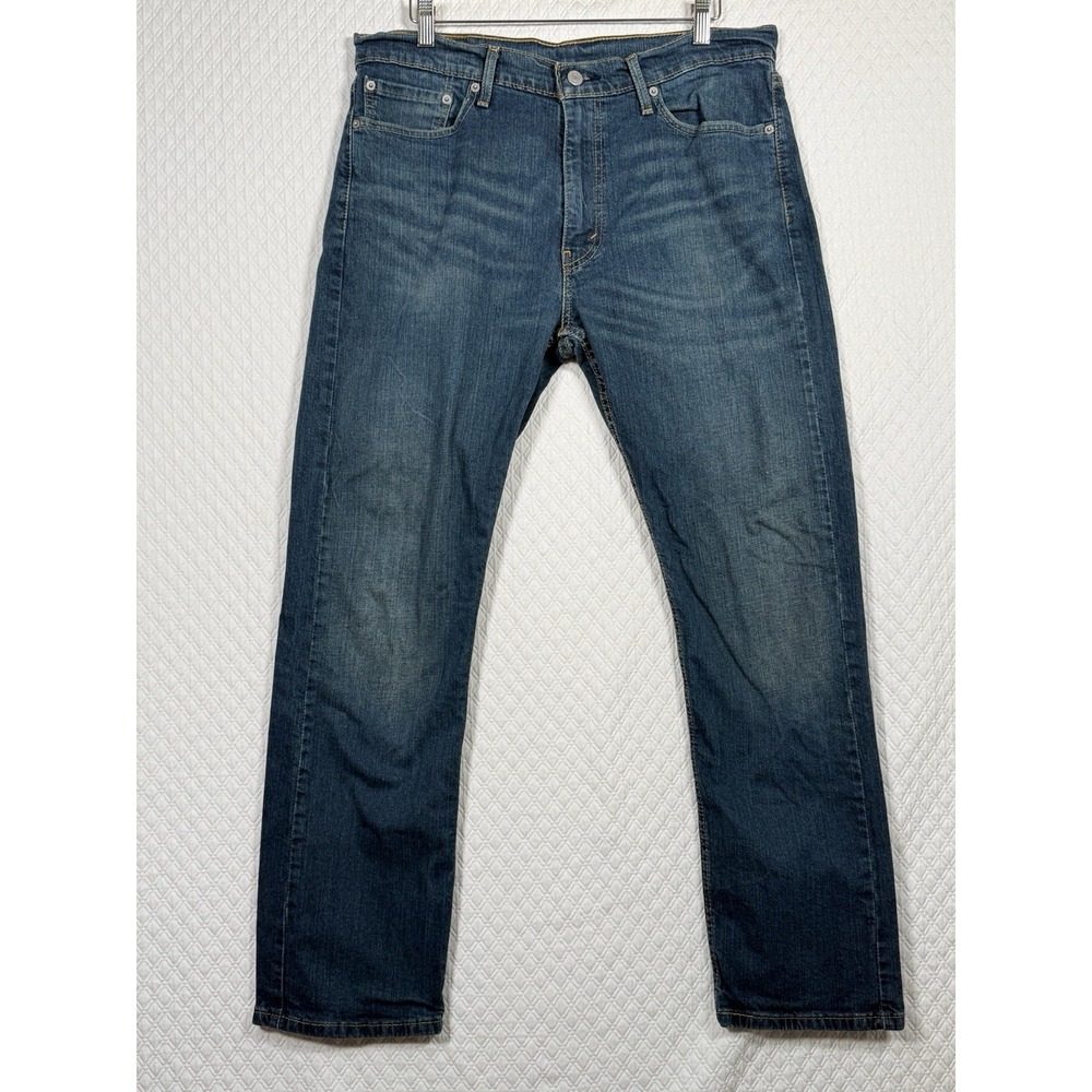 Levis Strauss Men‎ 513 Blue Jeans W36XL30 Slim Straight Fit Med Wash Cowboy Flaw